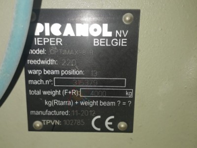 Picanol Optimax 220 cm 2012 model staubli armürlü